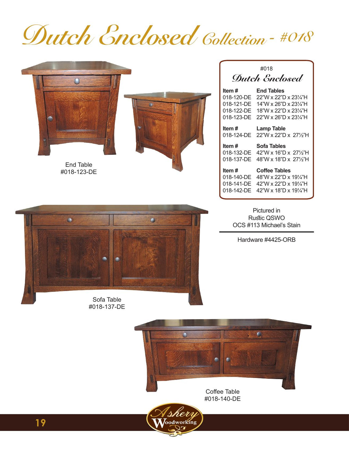 Dutch Enclosed 48" Coffee Table