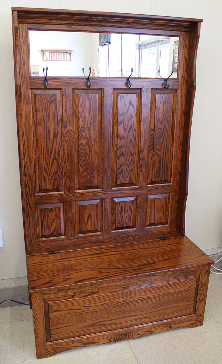 Raised Panel Hall Seat with 4 Panels