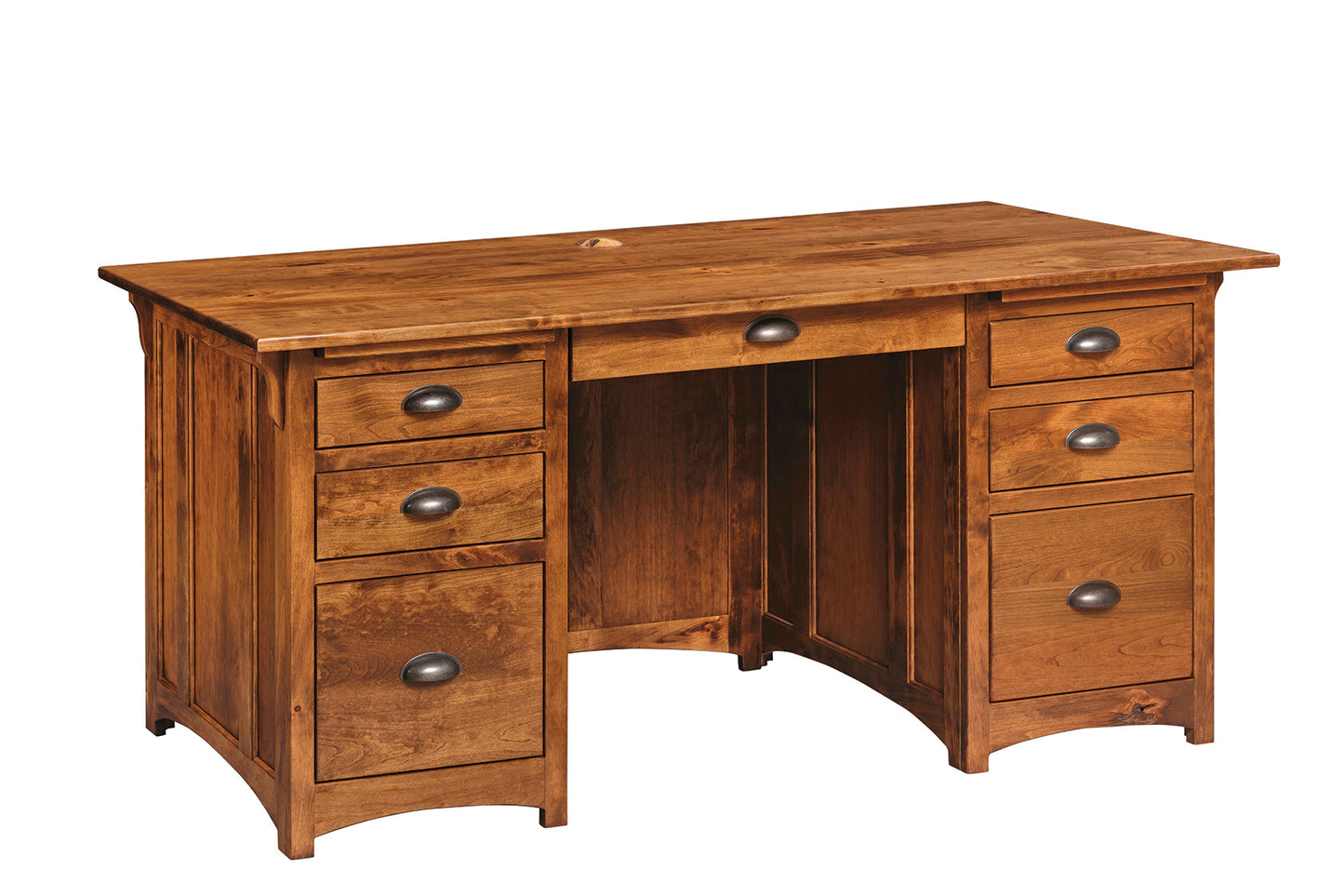 Lancaster Mission 66″ Executive Desk with Optional Hutch