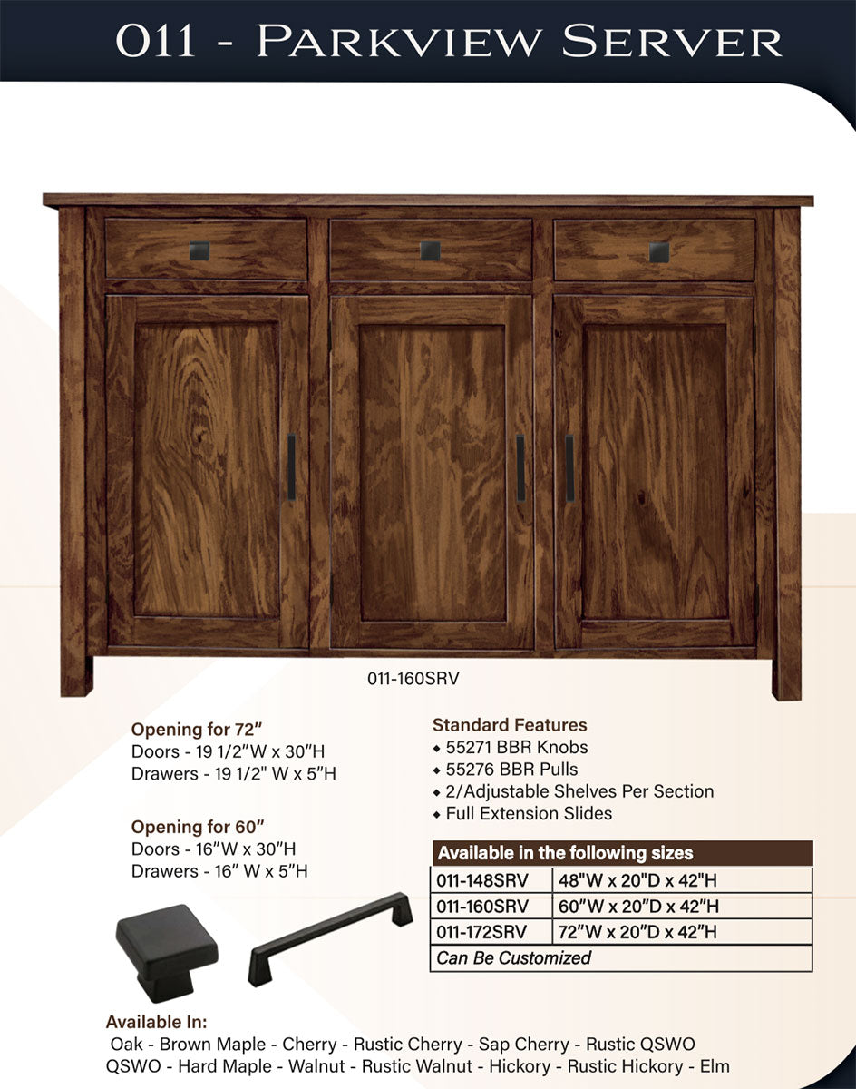 Parkview 3-Drawer Server – 60"W