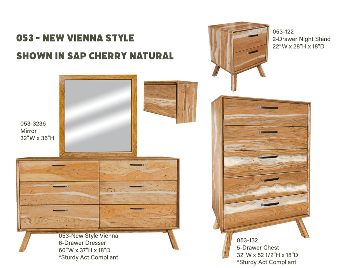 Vienna 2 Drawer Night Stand – 22"W