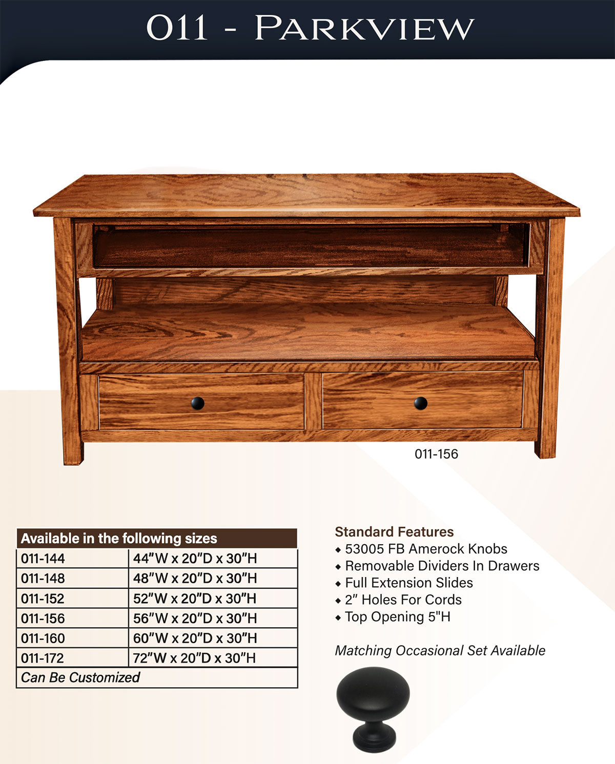 Parkview TV Stand with Open Sides – 56"W