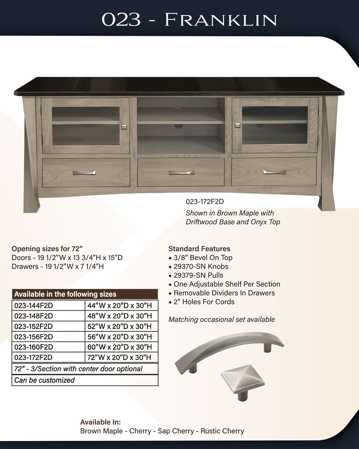 Franklin TV Stand – 72"W