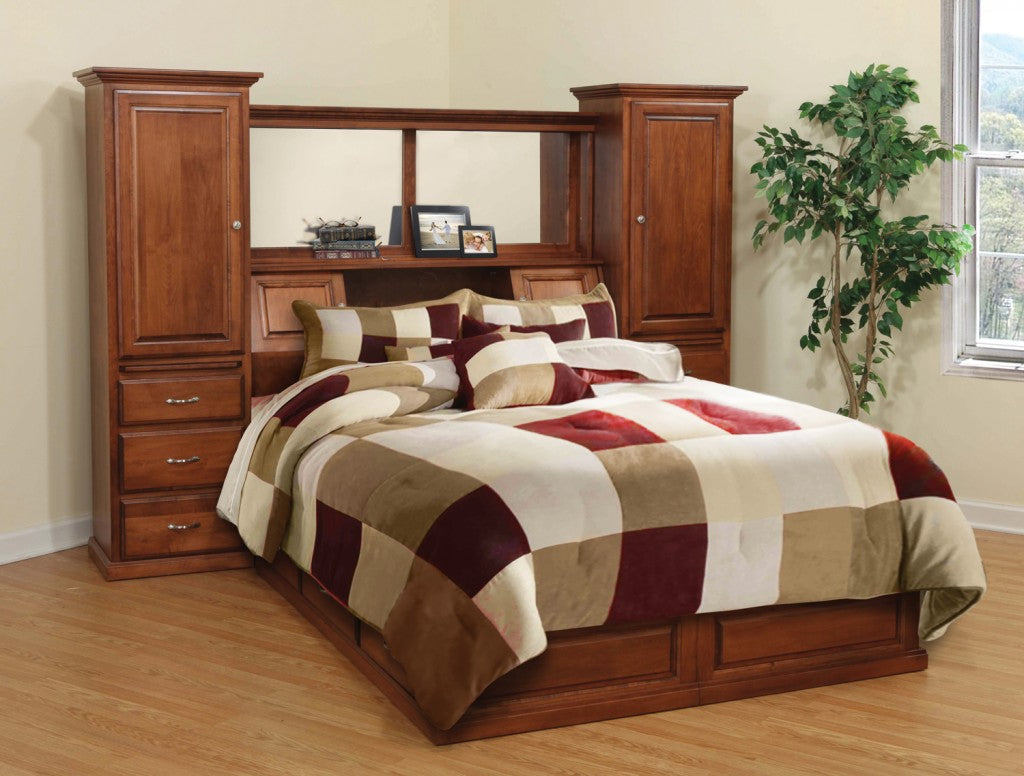 Deluxe All In One Traditional Bookcase Pedestal Bed