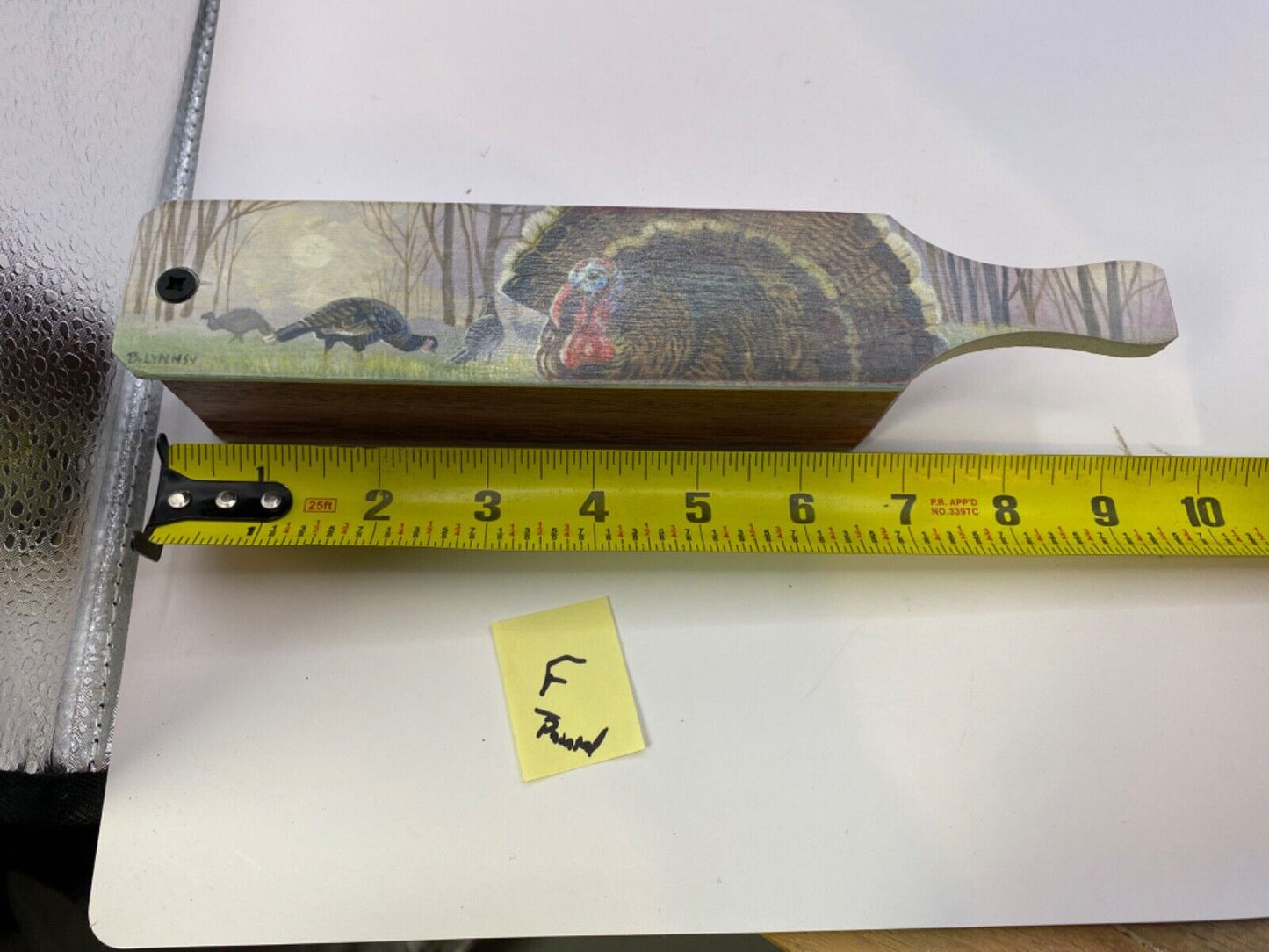 Wooden Amish Crafted Painted Lid Turkey Box Call - Turkey Scene