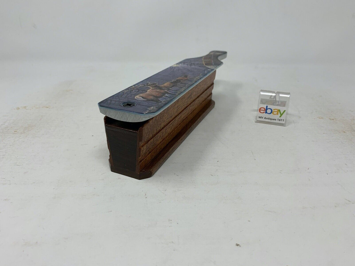 Wooden Amish Crafted Painted Lid Turkey Box Call - Elk Scene