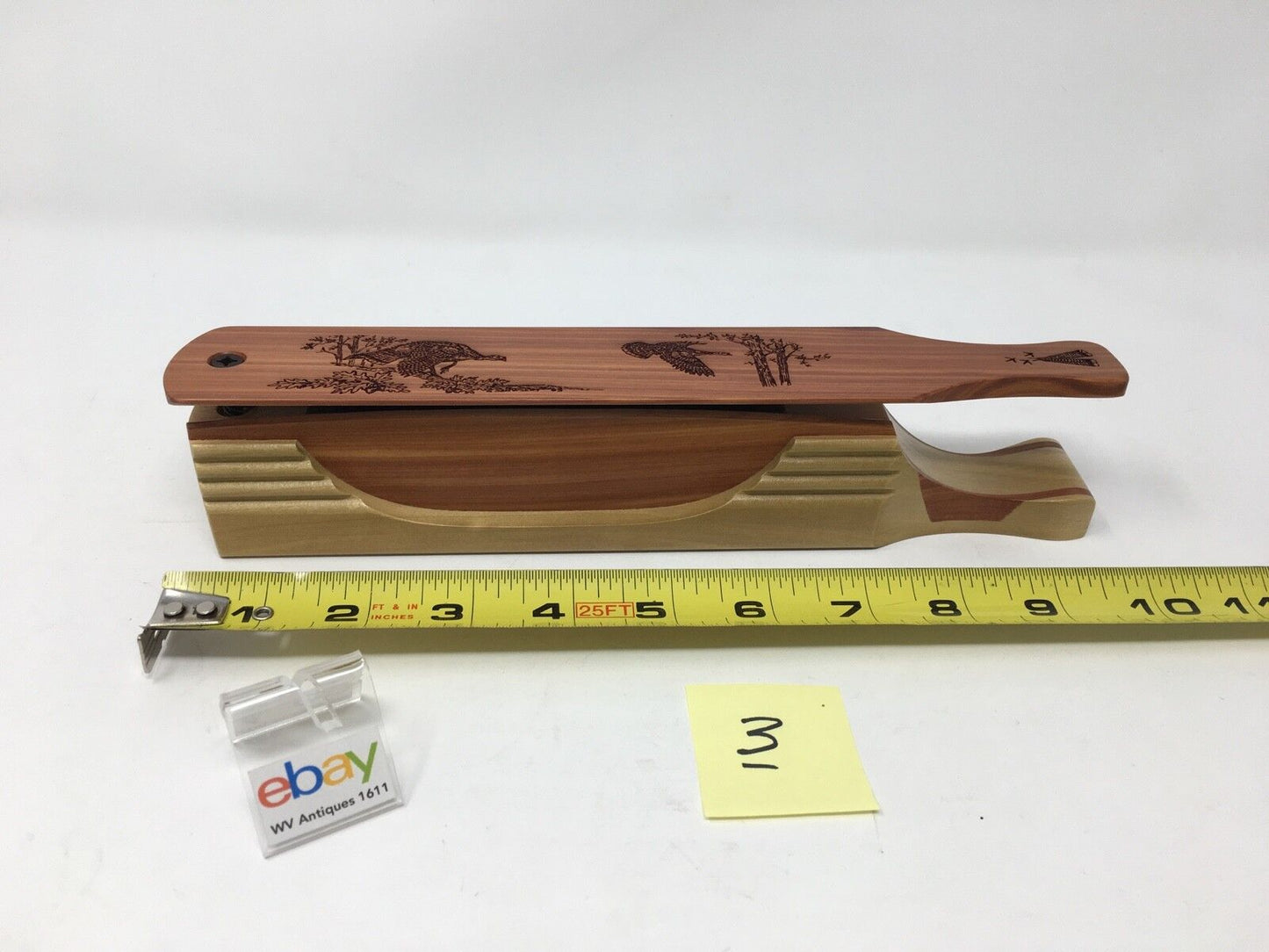 Wooden Amish Crafted "10" Handle Half Moon" Turkey Box Call