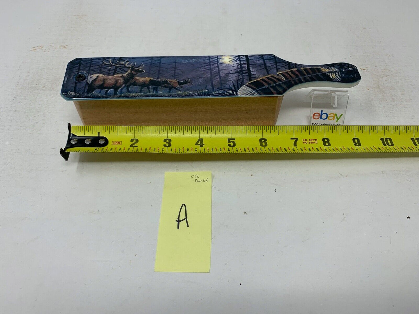 Wooden Amish Crafted Painted Lid Turkey Box Call - Elk Scene