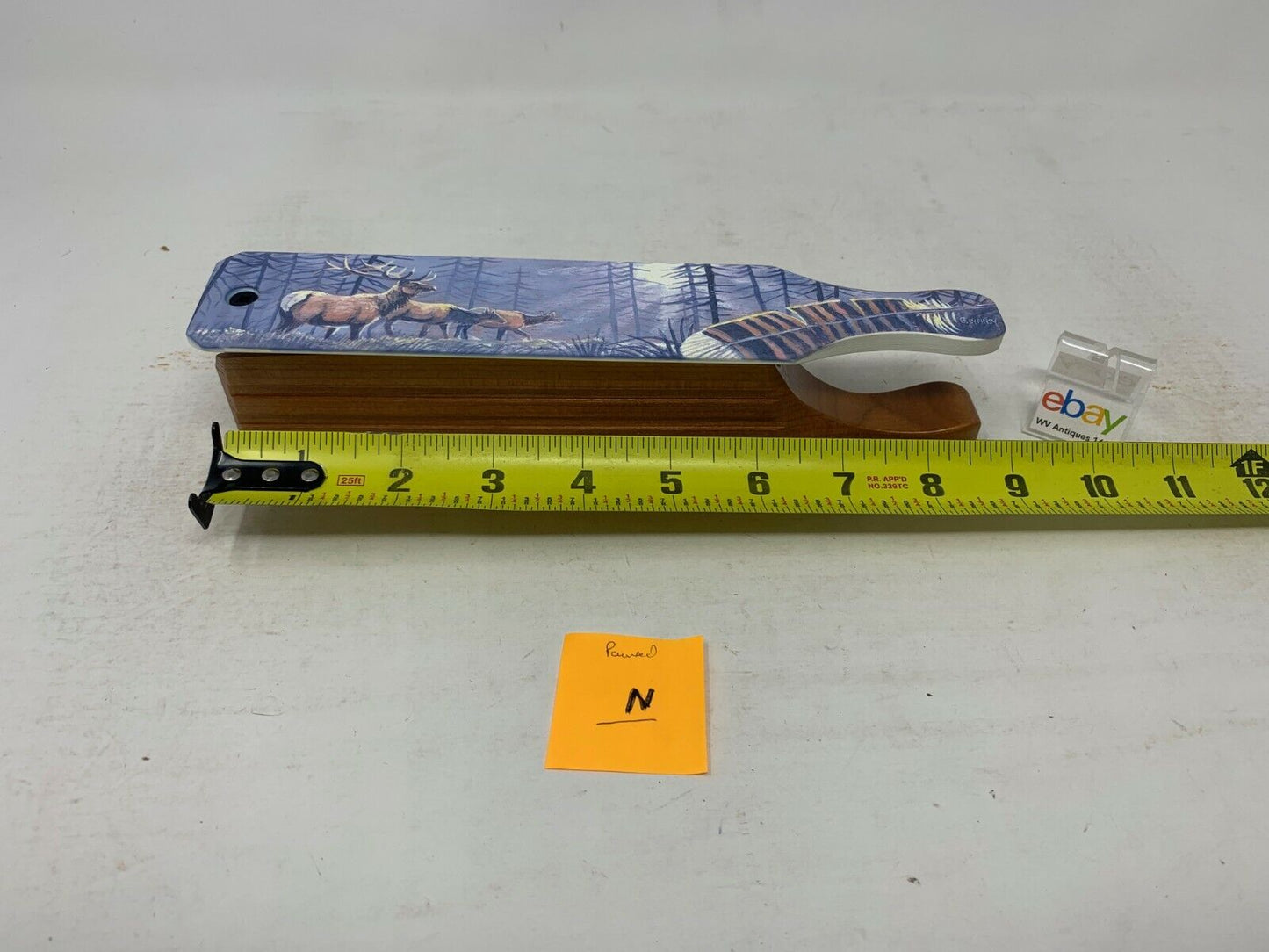 Wooden Amish Crafted Painted Lid Turkey Box Call - Elk Scene