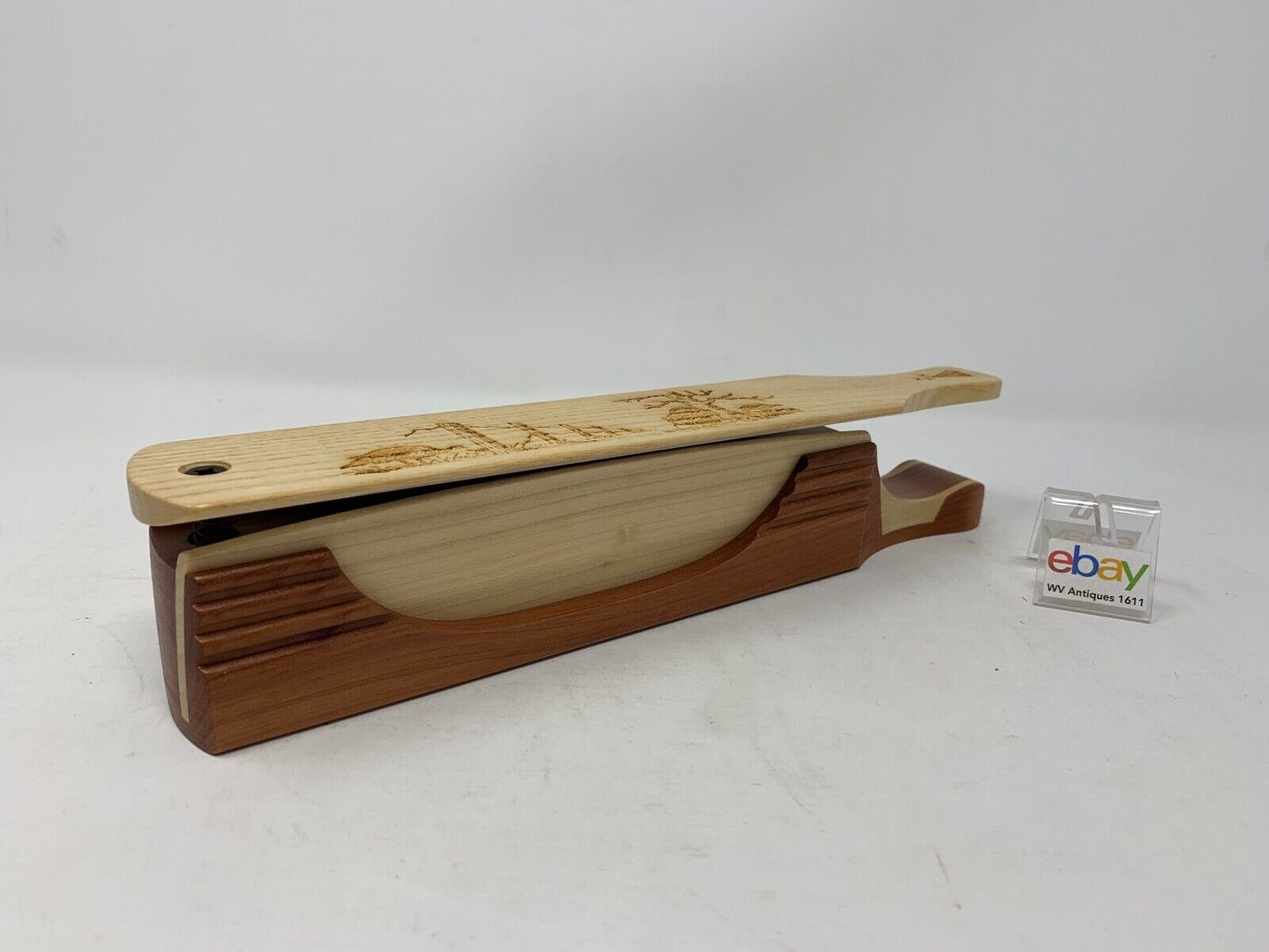 Wooden Amish Crafted "10" Handle Half Moon" Turkey Box Call