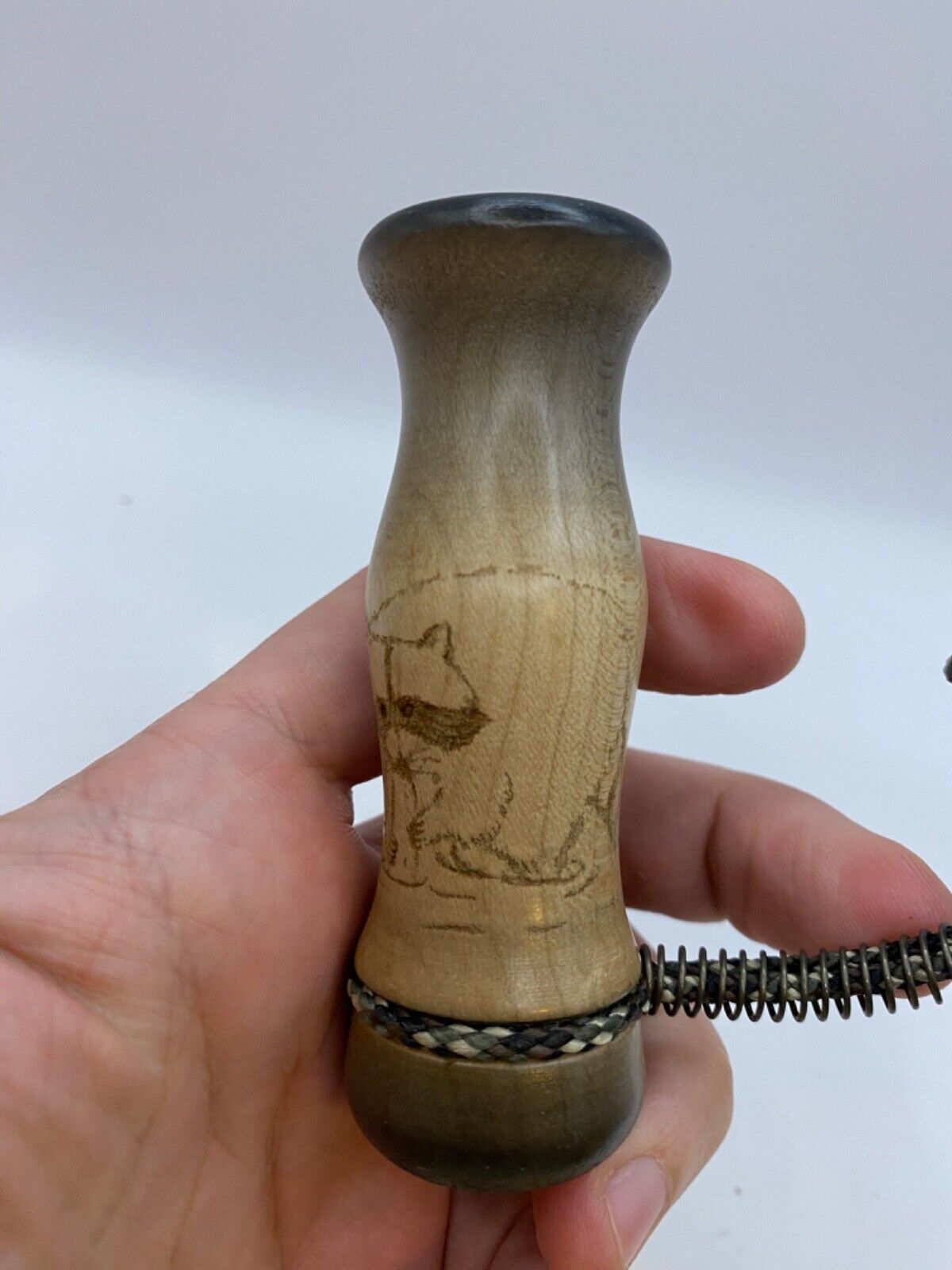 Wooden Amish Crafted Coon Squaller Raccoon Squealer Call