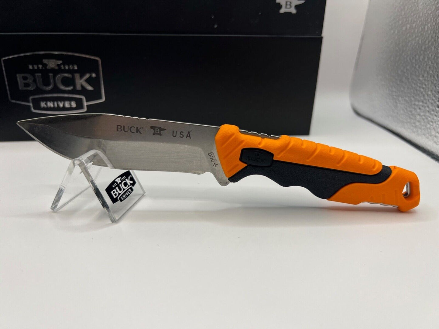 Buck USA 658 Small Pursuit PRO Fixed Blade Hunting Knife with Sheath, S35 - NIB!