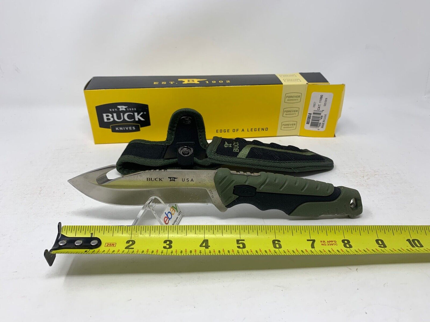 Buck USA 657 Large Pursuit Fixed Blade Hunting Knife with Sheath, Guthook - New!