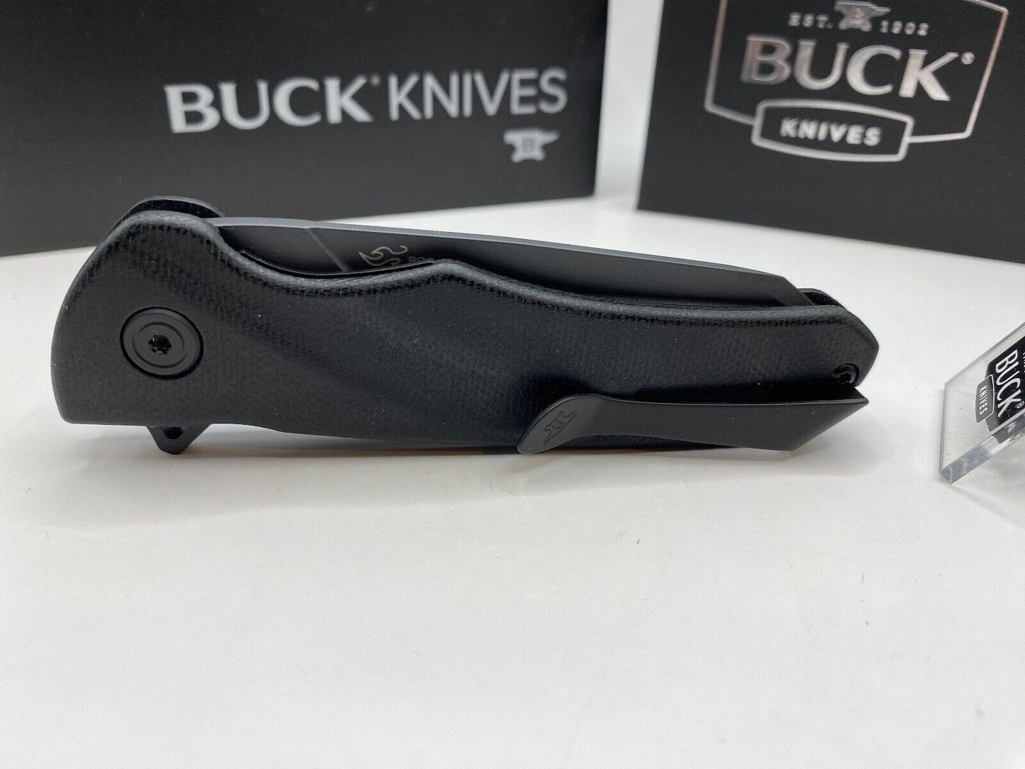 Buck USA 843 Sprint Ops Pro Knife, Black Canvas Micarta Handle, S30V Steel - NIB