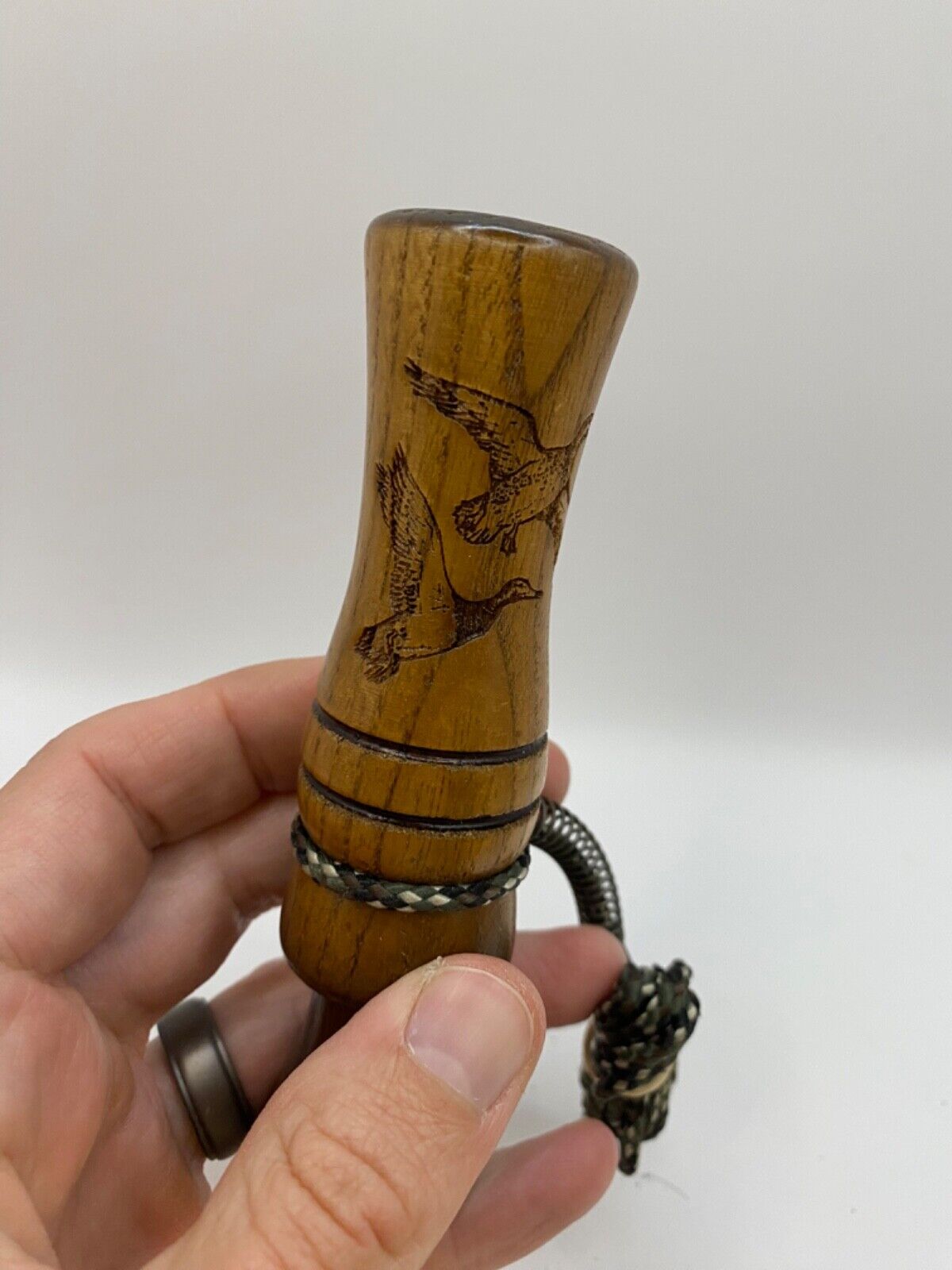 Genuinely Amish Crafted Duck Call with Lanyard - Wooden