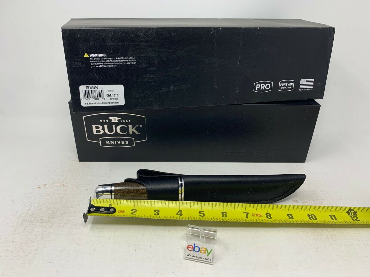 Buck USA 105 Pathfinder PRO with Sheath, Single Blade, Micarta Handle, S35VN New