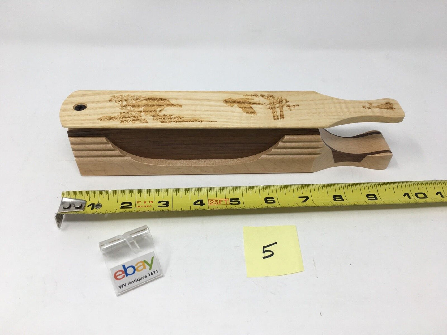 Wooden Amish Crafted "10" Handle Half Moon" Turkey Box Call