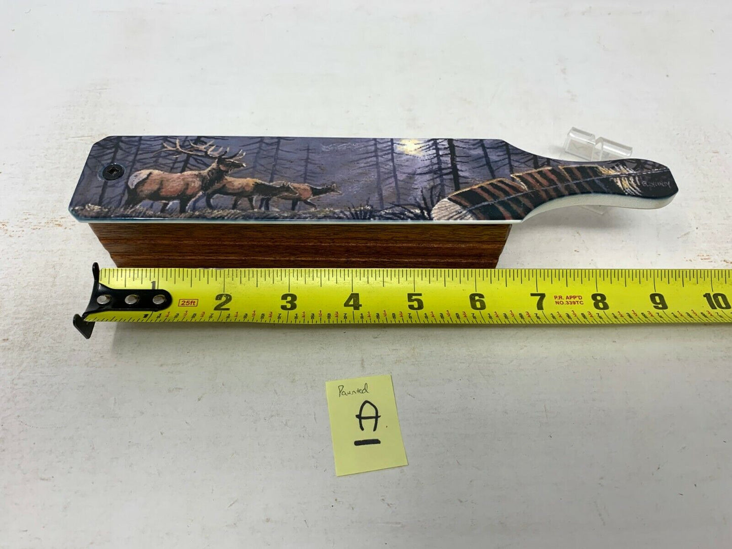 Wooden Amish Crafted Painted Lid Turkey Box Call - Elk Scene