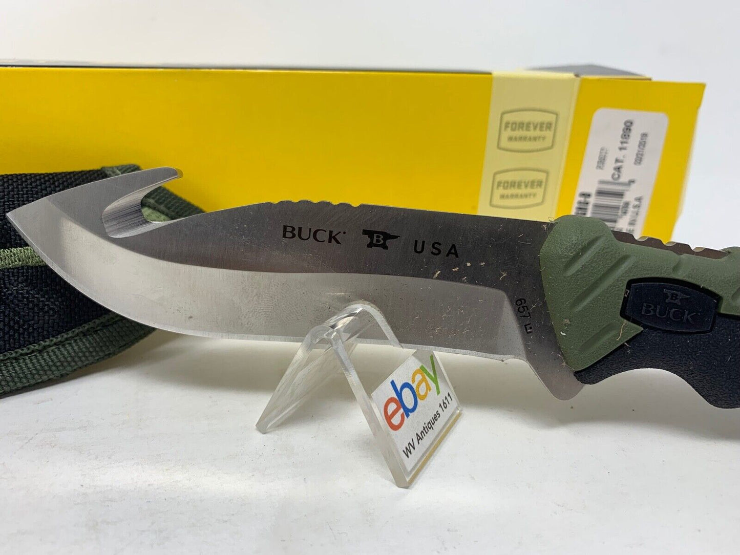 Buck USA 657 Large Pursuit Fixed Blade Hunting Knife with Sheath, Guthook - New!