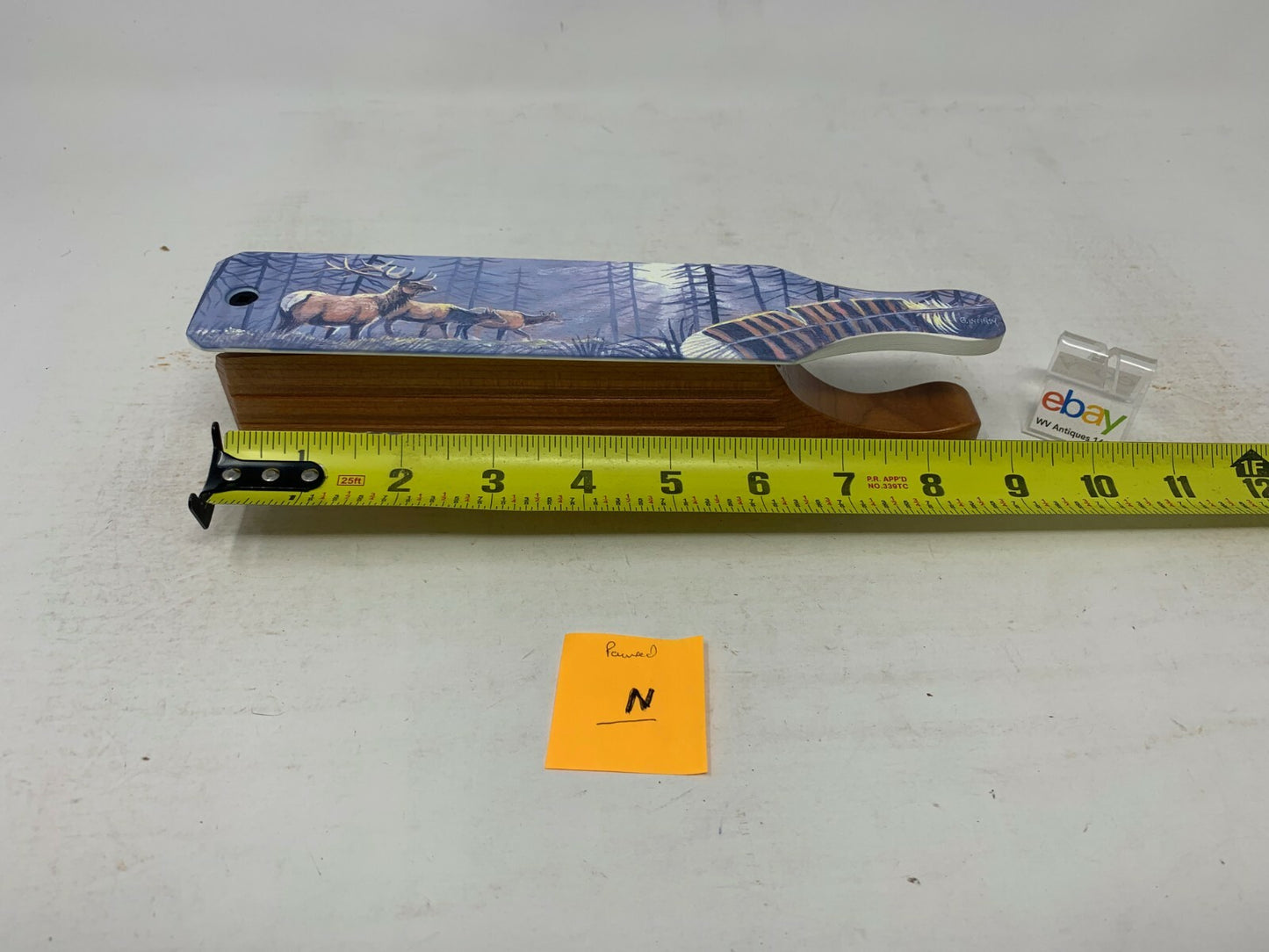 Wooden Amish Crafted Painted Lid Turkey Box Call - Elk Scene - New, Unused!