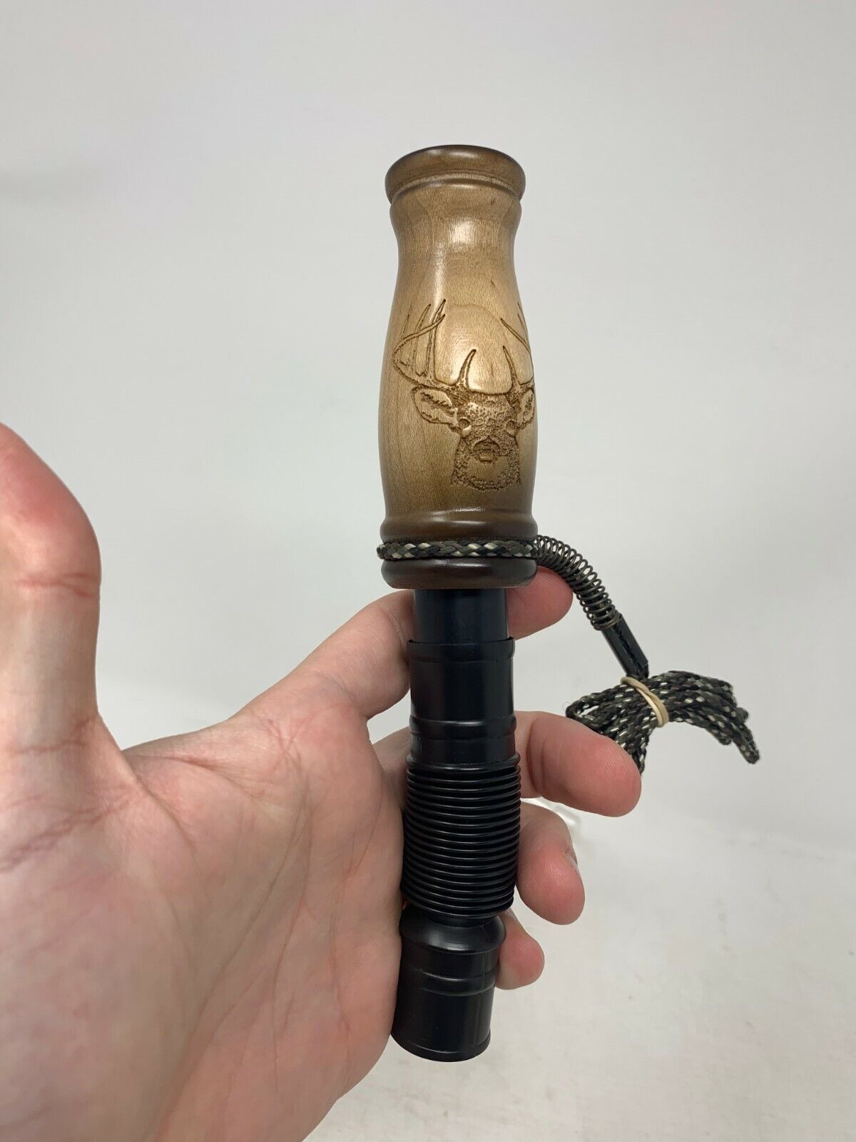 Wooden Amish Crafted Buck Deer Grunt Call with Lanyard