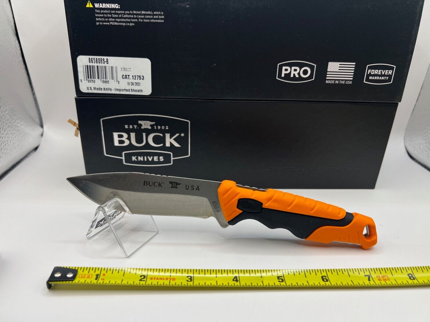 Buck USA 658 Small Pursuit PRO Fixed Blade Hunting Knife with Sheath, S35 - NIB!