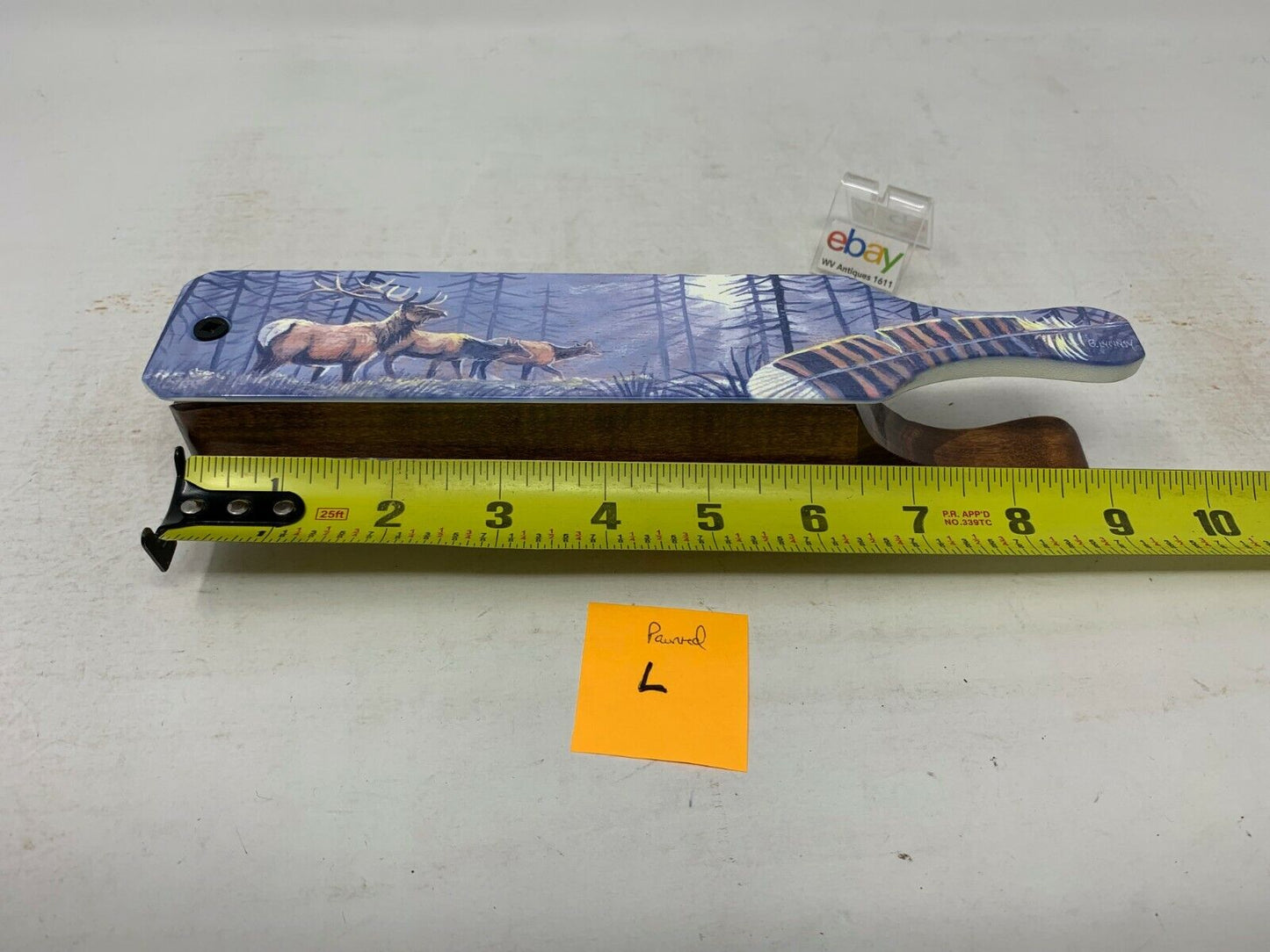 Wooden Amish Crafted Painted Lid Turkey Box Call - Elk Scene