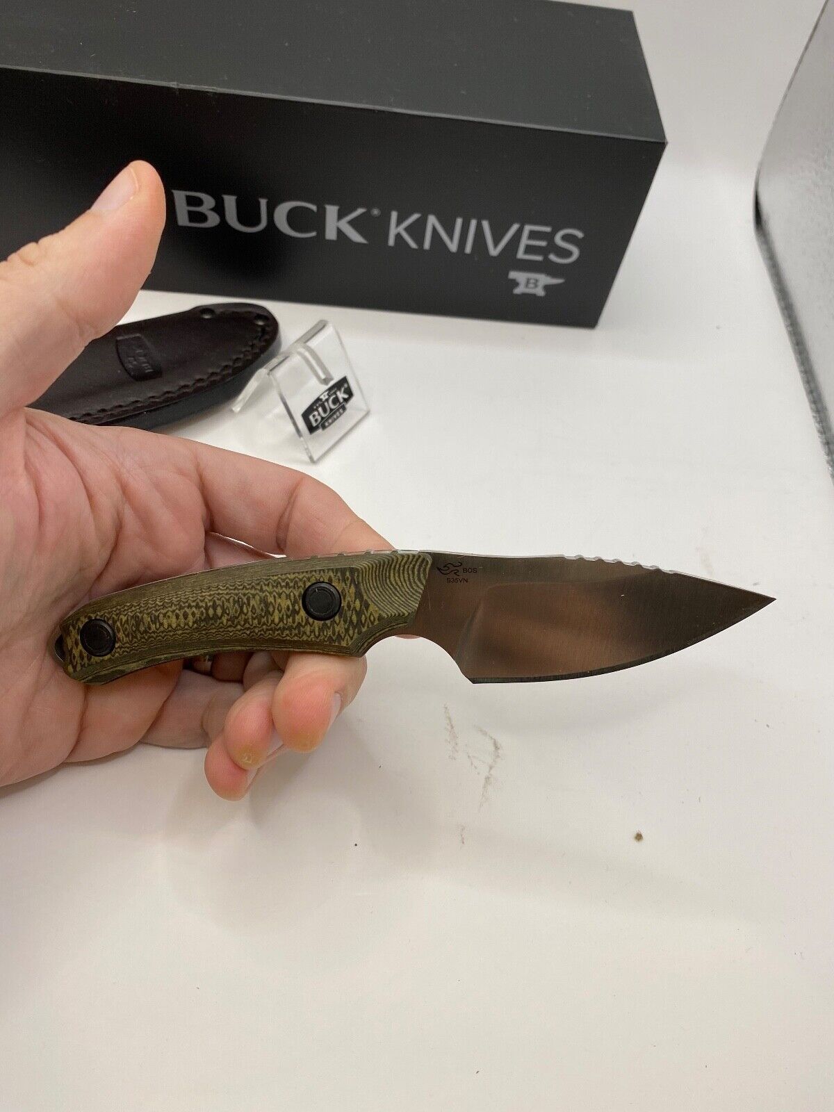 Buck USA 662 Alpha Scout Knife with Sheath, Richlite Handle, S35VN Steel - NIB