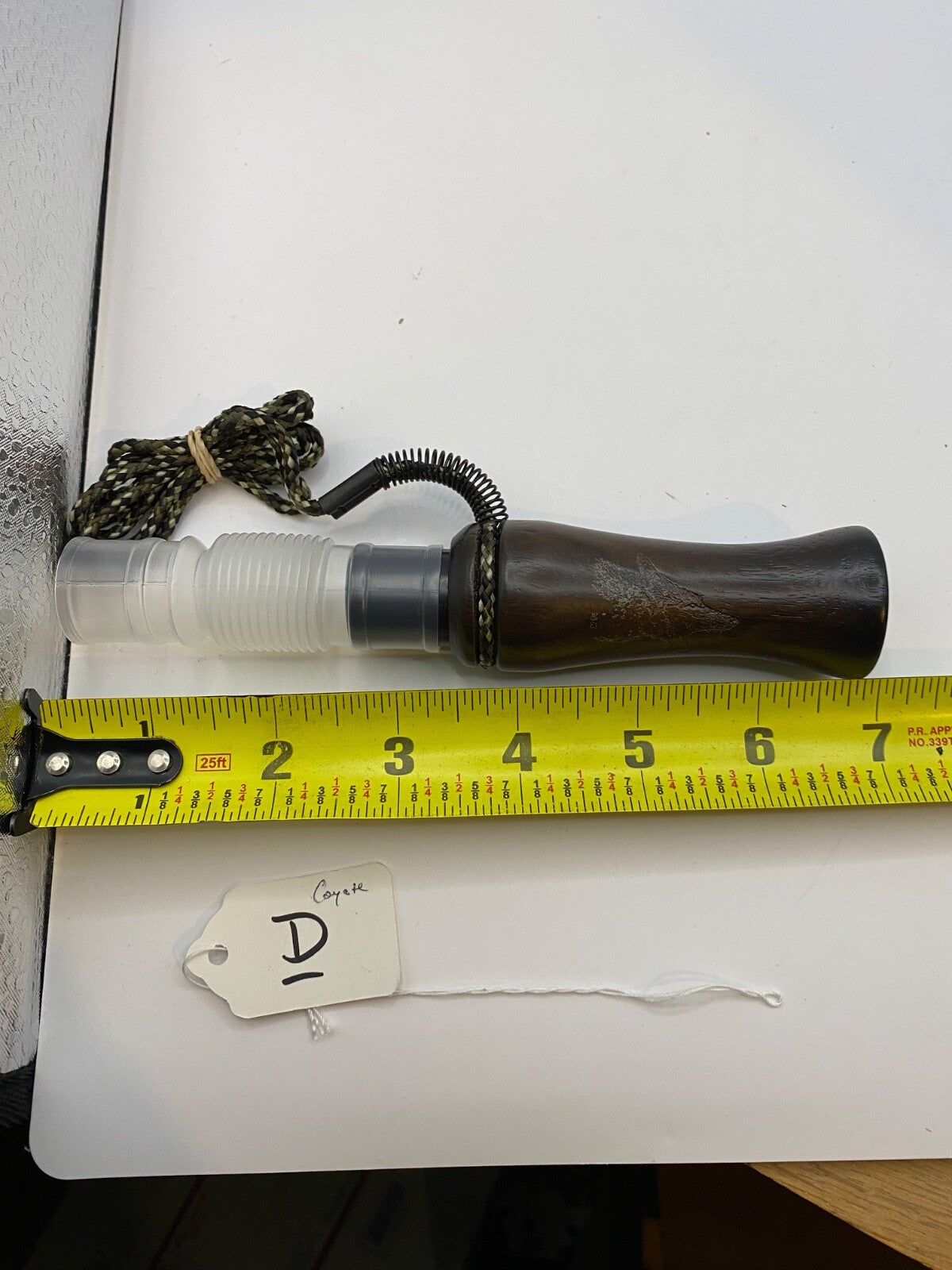 Genuinely Amish Crafted Wooden Coyote Howler Call with Lanyard - New, Unused!