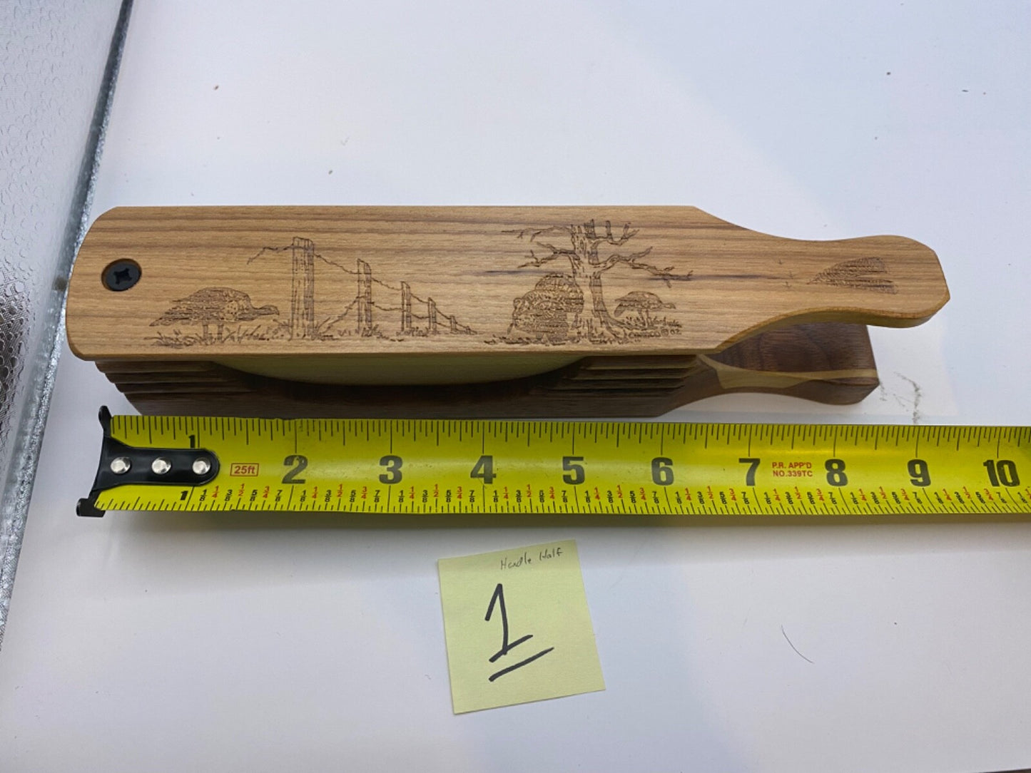 Genuinely Amish Crafted "Handle Half Moon" Turkey Box Call - New, Unused! Wooden