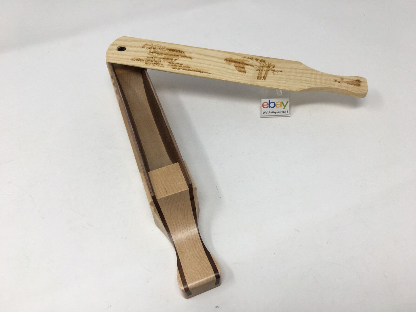 Wooden Amish Crafted "10" Handle Half Moon" Turkey Box Call