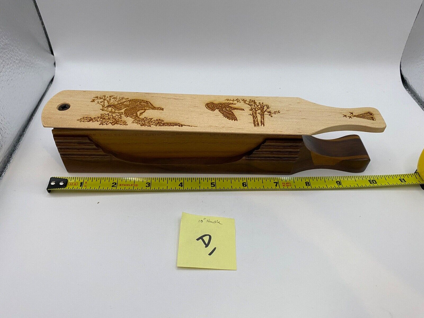 Wooden Amish Crafted "10" Handle Half Moon" Turkey Box Call