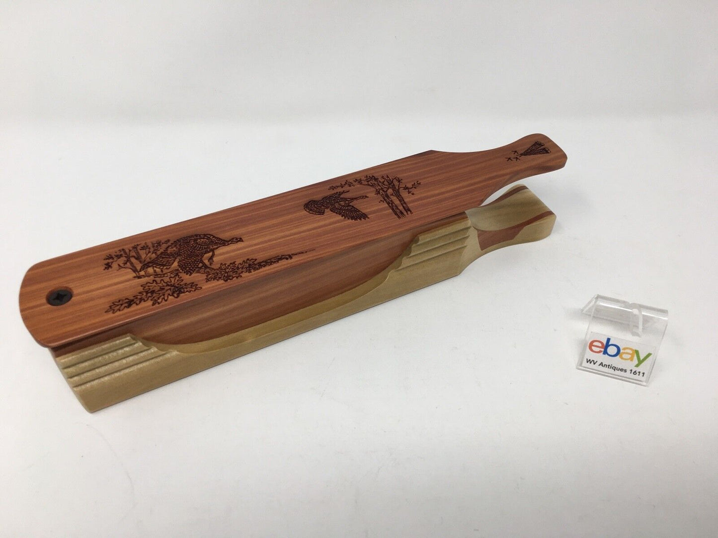 Wooden Amish Crafted "10" Handle Half Moon" Turkey Box Call