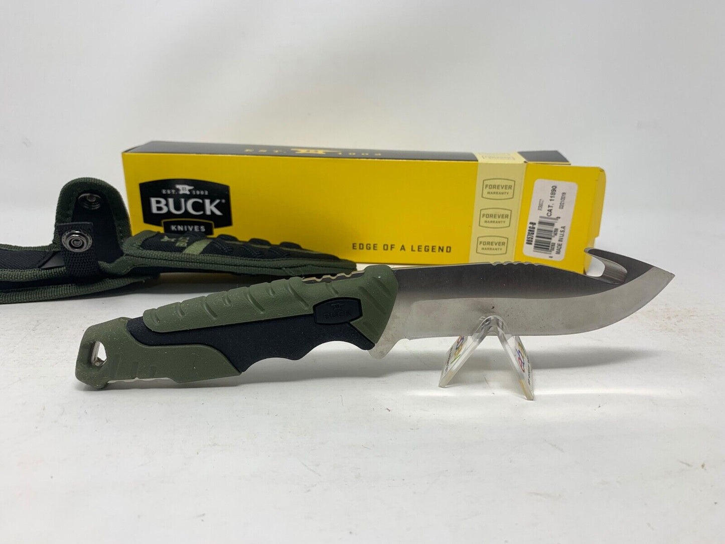 Buck USA 657 Large Pursuit Fixed Blade Hunting Knife with Sheath, Guthook - New!