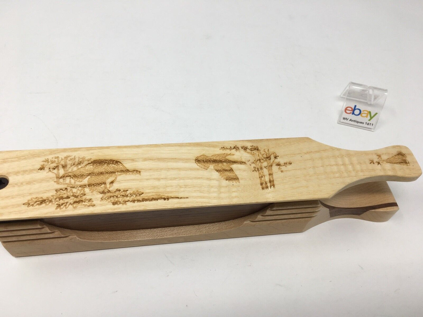 Wooden Amish Crafted "10" Handle Half Moon" Turkey Box Call