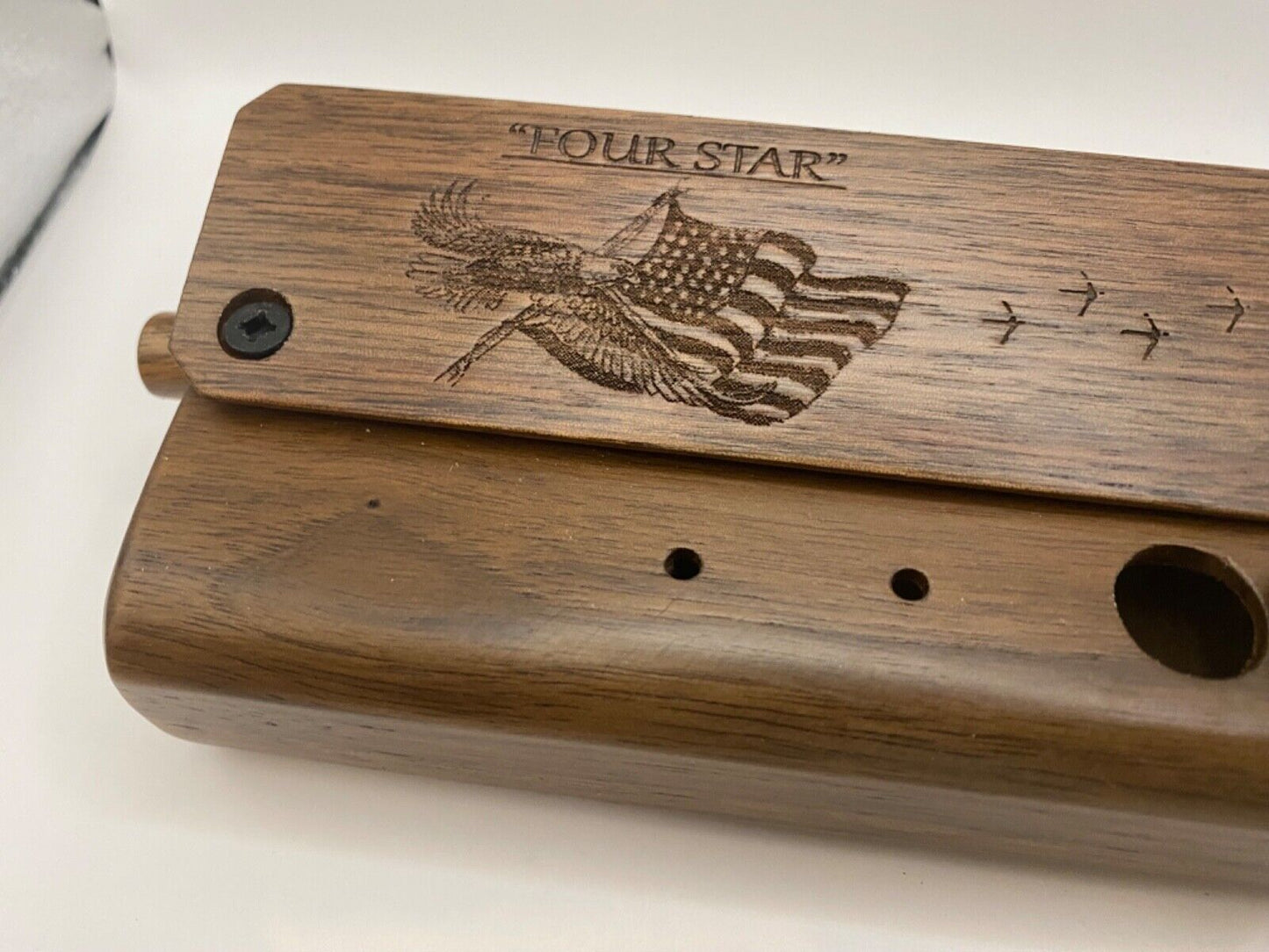Genuinely Amish Crafted "Four Star" Combo Turkey Box Call - Crow, Owl, Hawk!