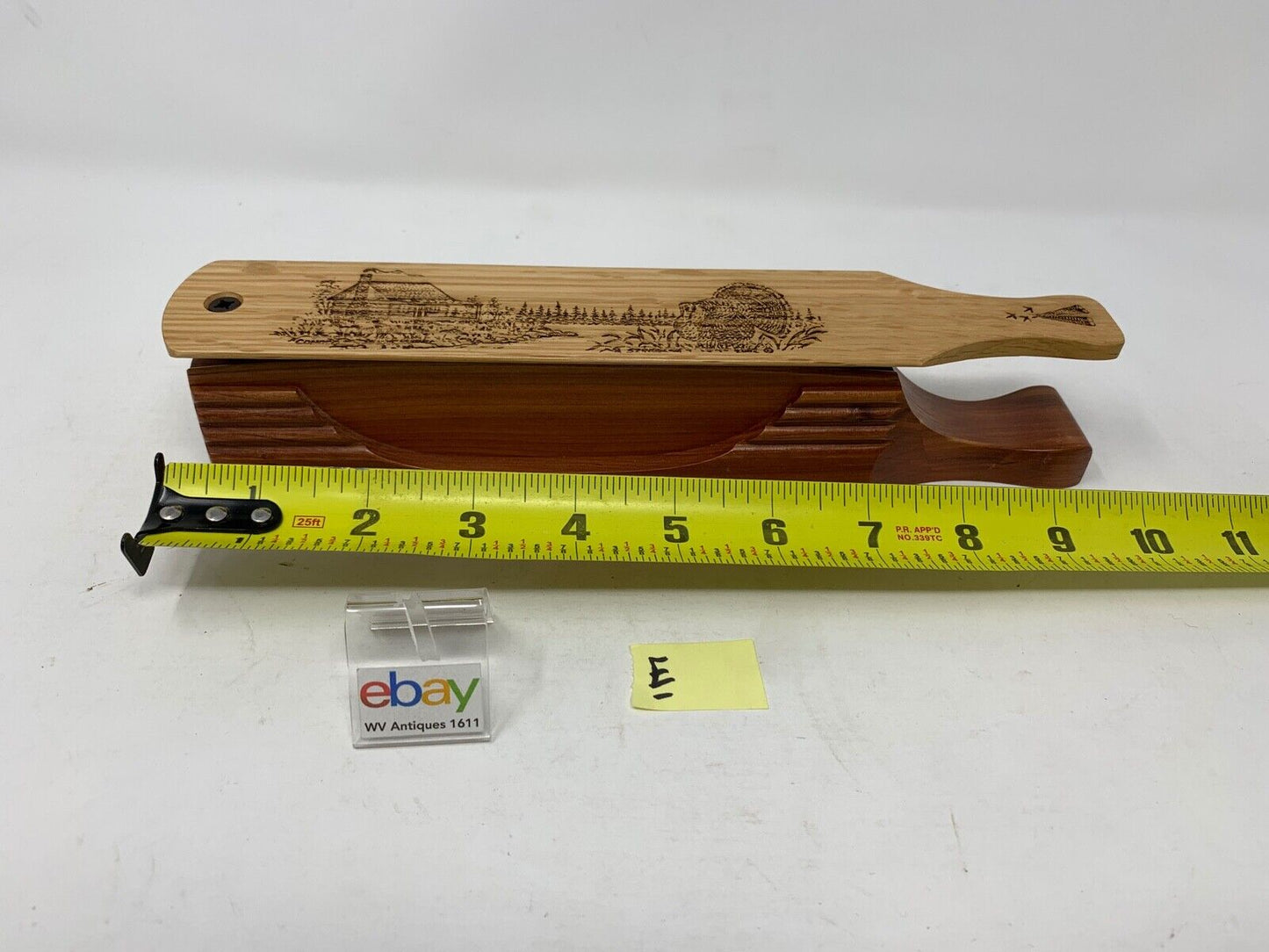 Wooden Amish Crafted "10" Handle Half Moon" Turkey Box Call