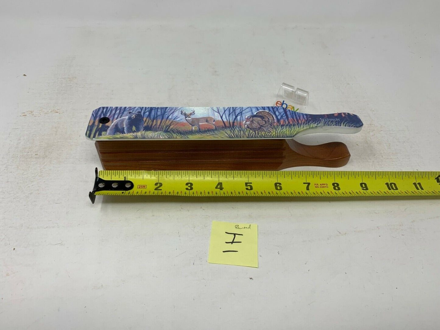 Wooden Amish Crafted Painted Lid Turkey Box Call - Wildlife Scene