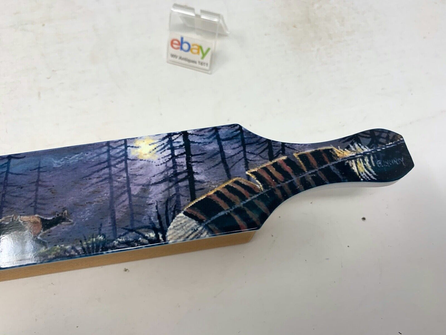 Wooden Amish Crafted Painted Lid Turkey Box Call - Elk Scene