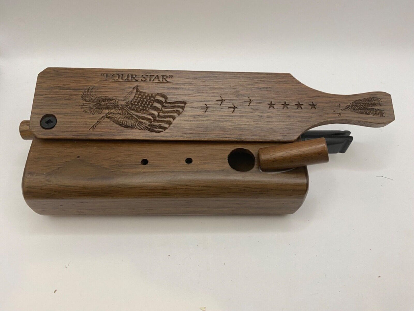 Genuinely Amish Crafted "Four Star" Combo Turkey Box Call - Crow, Owl, Hawk!