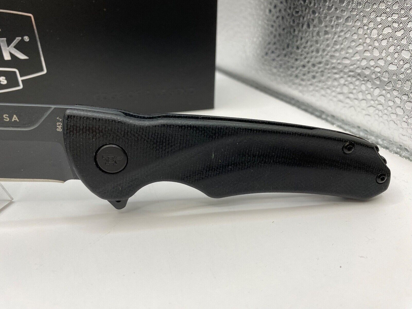 Buck USA 843 Sprint Ops Pro Knife, Black Canvas Micarta Handle, S30V Steel - NIB