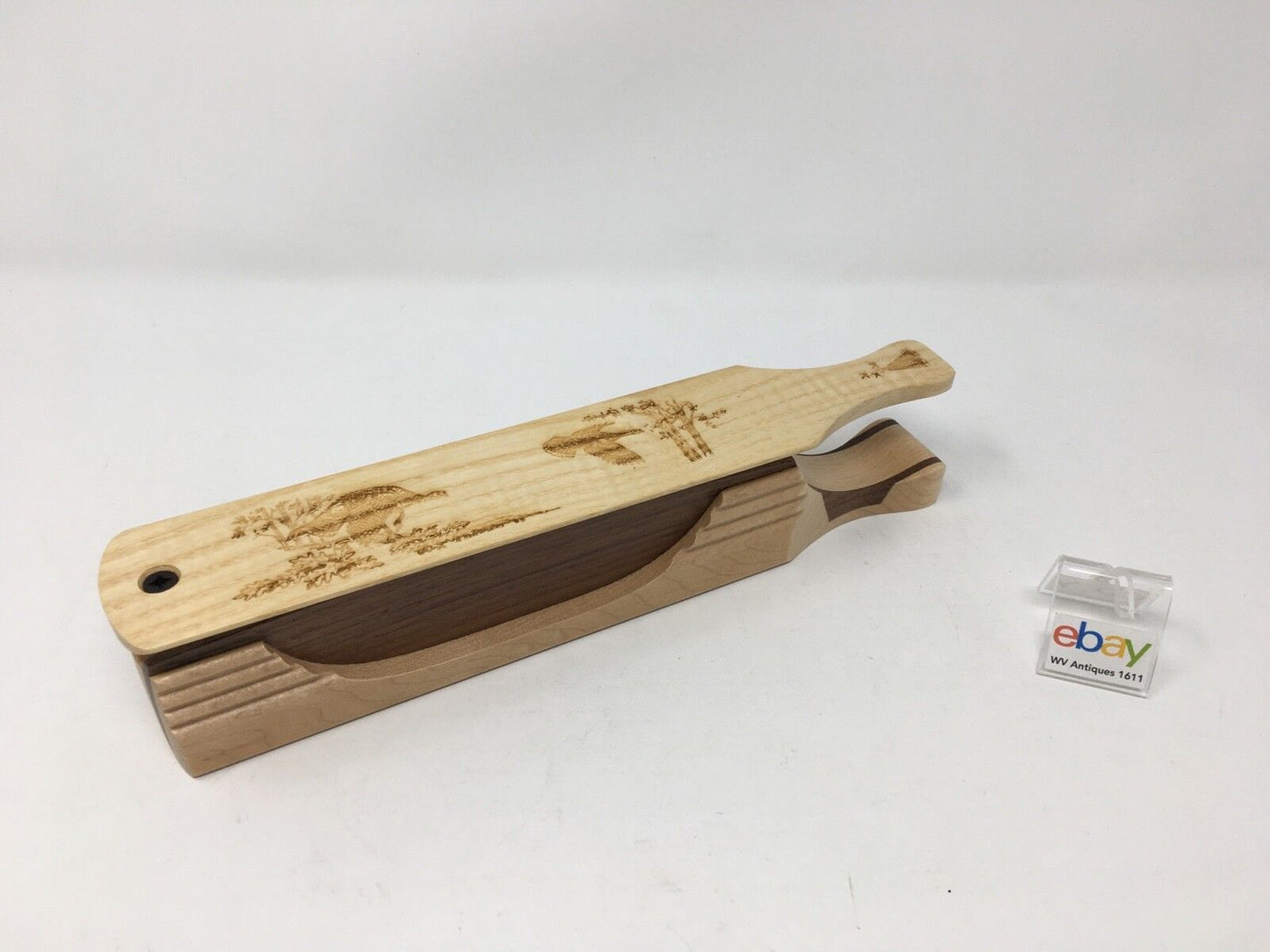 Wooden Amish Crafted "10" Handle Half Moon" Turkey Box Call