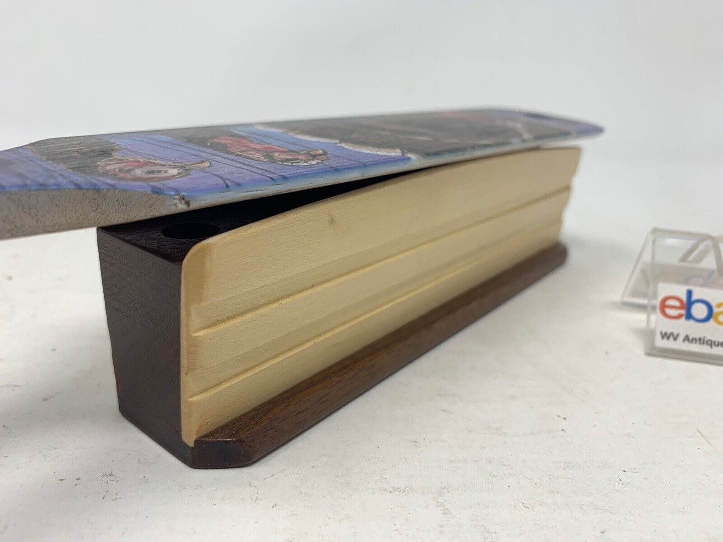 Wooden Amish Crafted Painted Lid Turkey Box Call - Turkey Scene