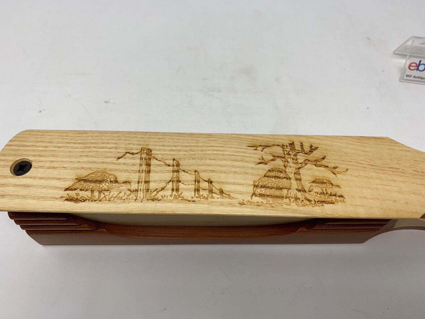 Wooden Amish Crafted "10" Handle Half Moon" Turkey Box Call