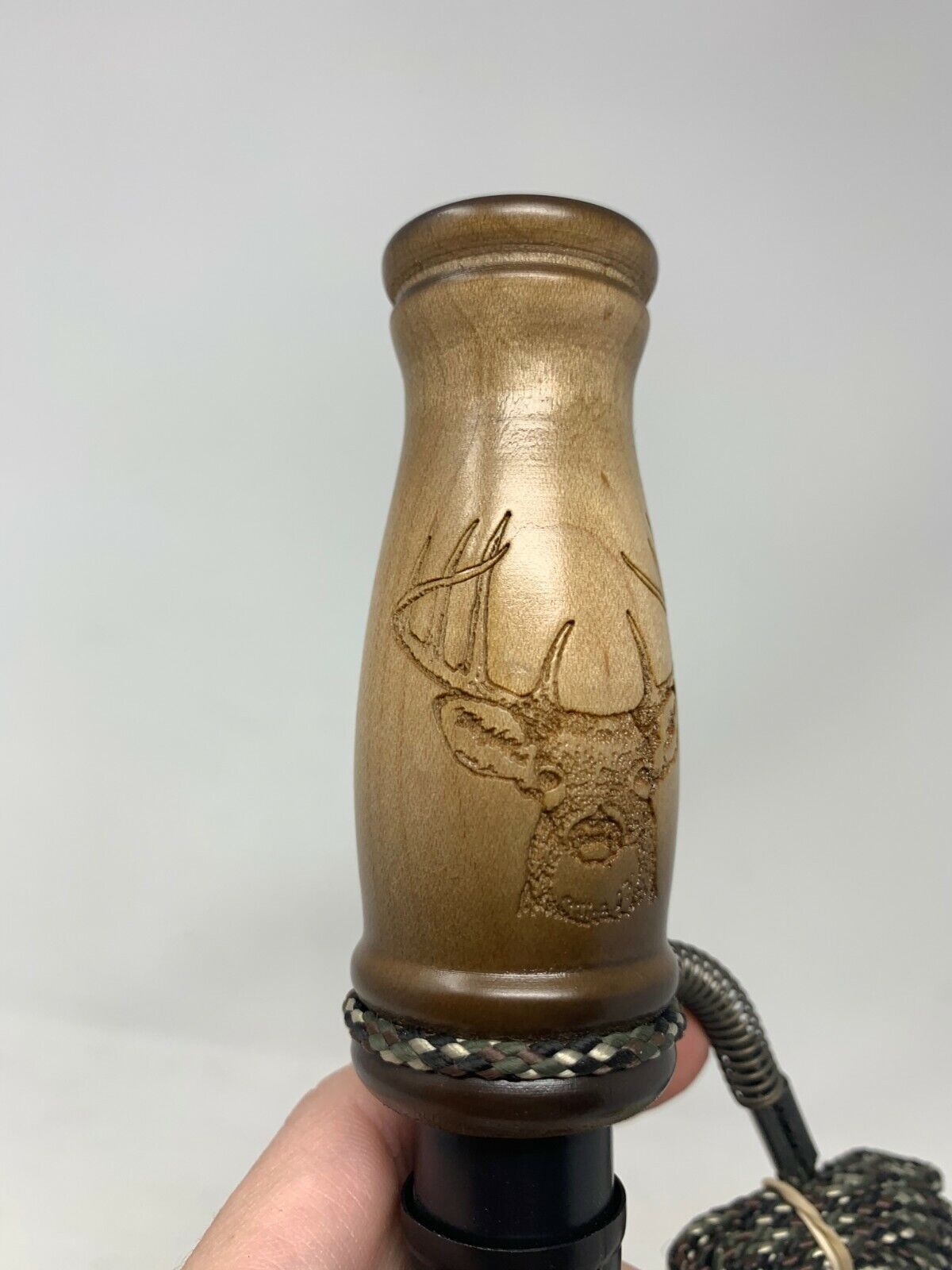 Wooden Amish Crafted Buck Deer Grunt Call with Lanyard