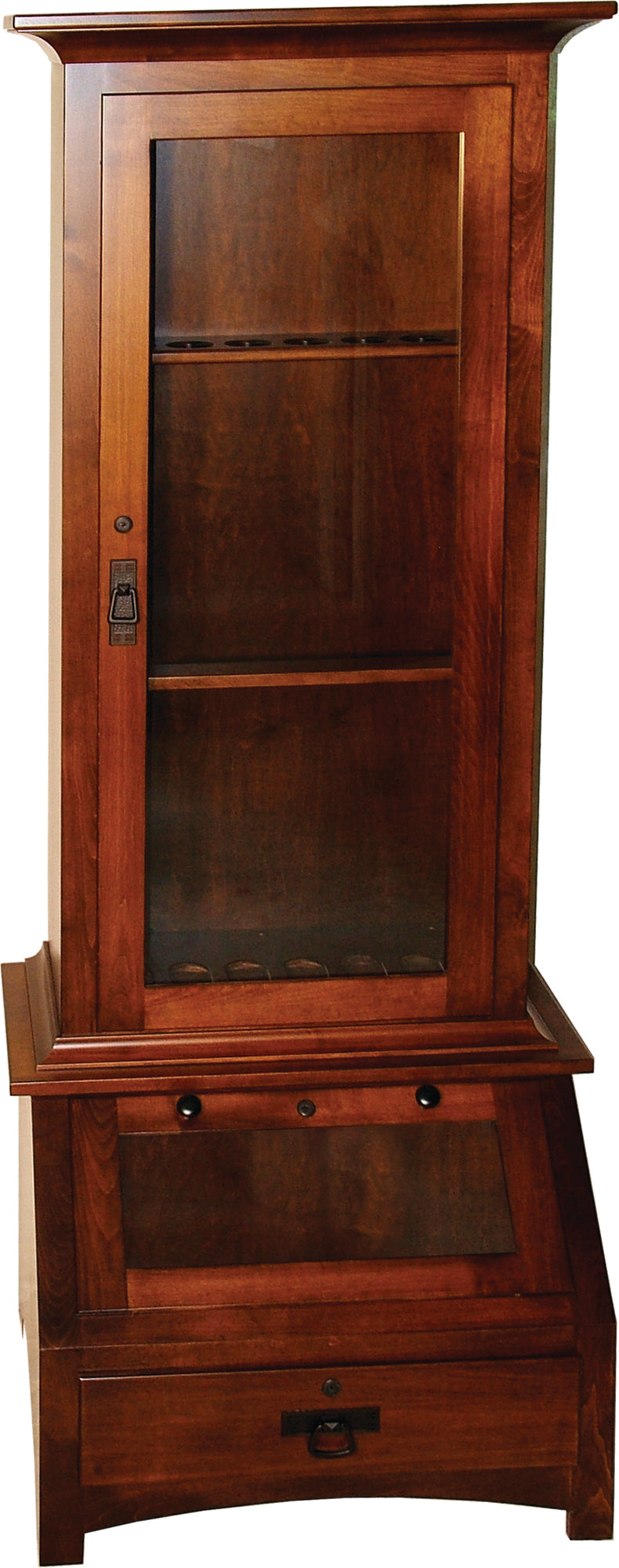 6 Gun Mission Cabinet With Pistol Display - Amish Traditions