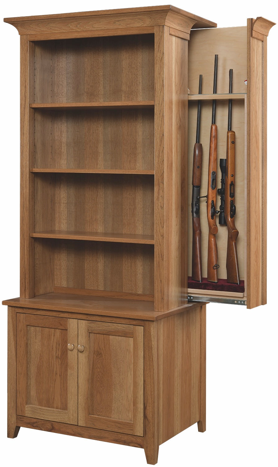 7 Gun Deluxe Bookcase with Hidden Gun Cabinet
