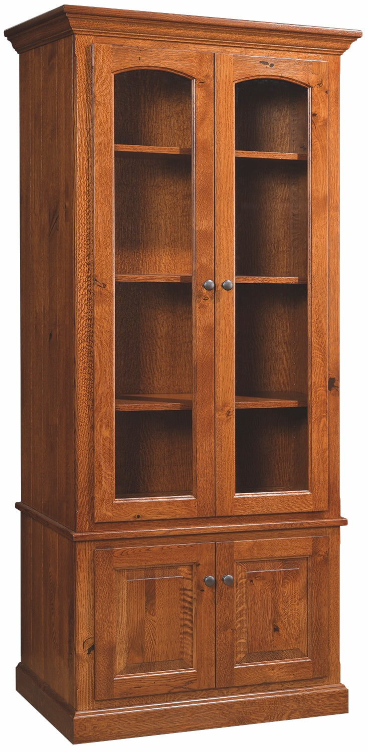 7 Gun Bookcase with Hidden Gun Cabinet With Doors