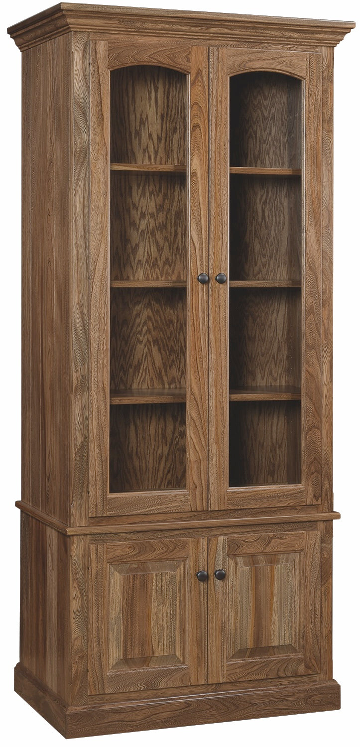 7 Gun Bookcase with Hidden Gun Cabinet With Doors