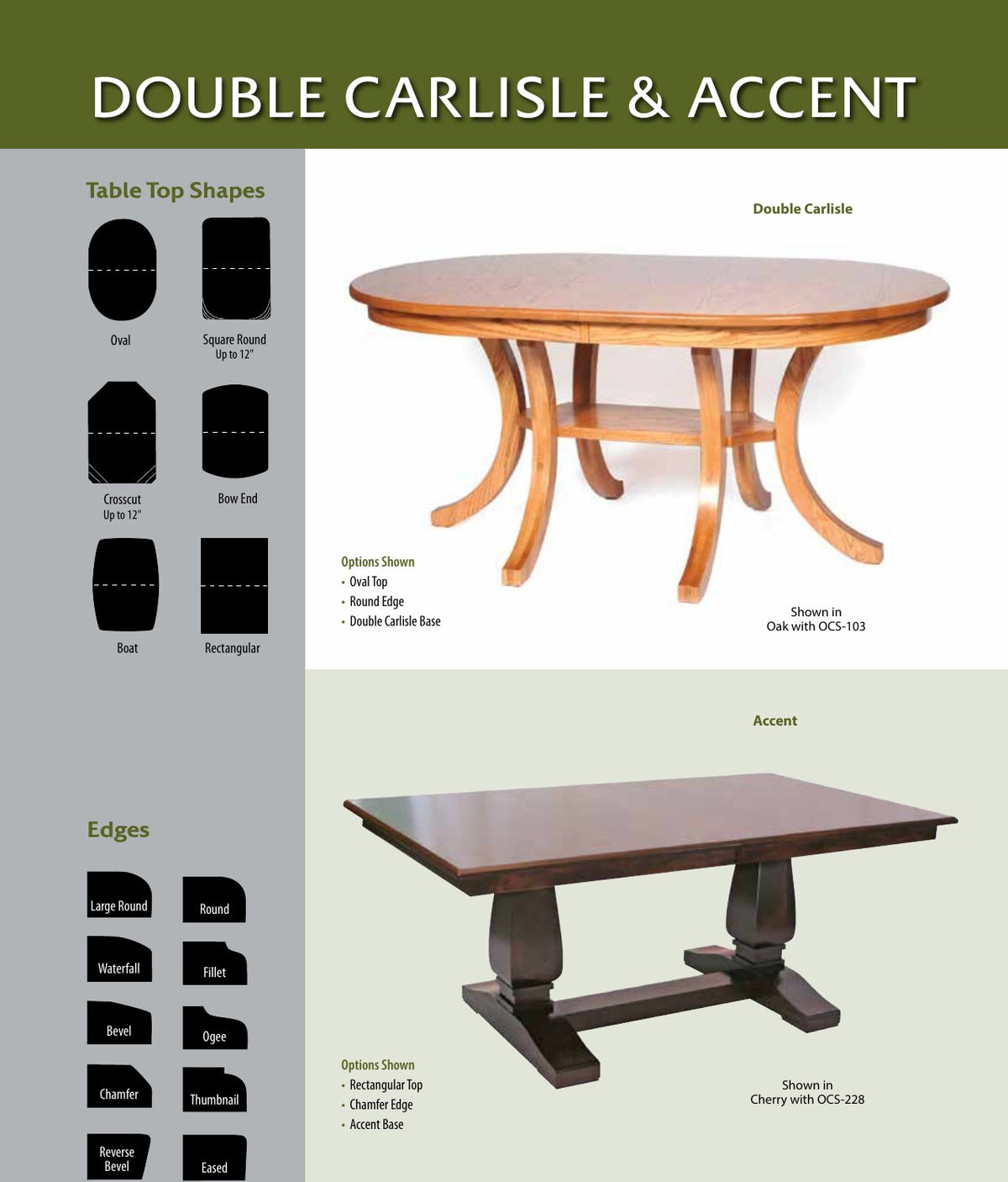 Accent Double Pedestal Table catalog page